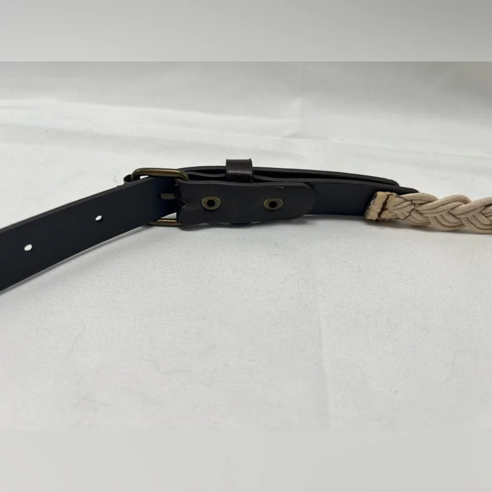 Macrame and leather belt